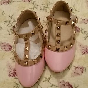 Girls Rivet Flat Shoes Leather Princess Shoes